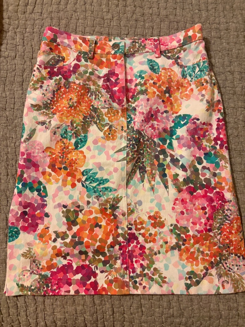 Walking Art Floral Pencil Skirt in Multicolor Print Made in Australia